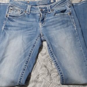 Blue denim Miss Me beaded Jean's sz 28